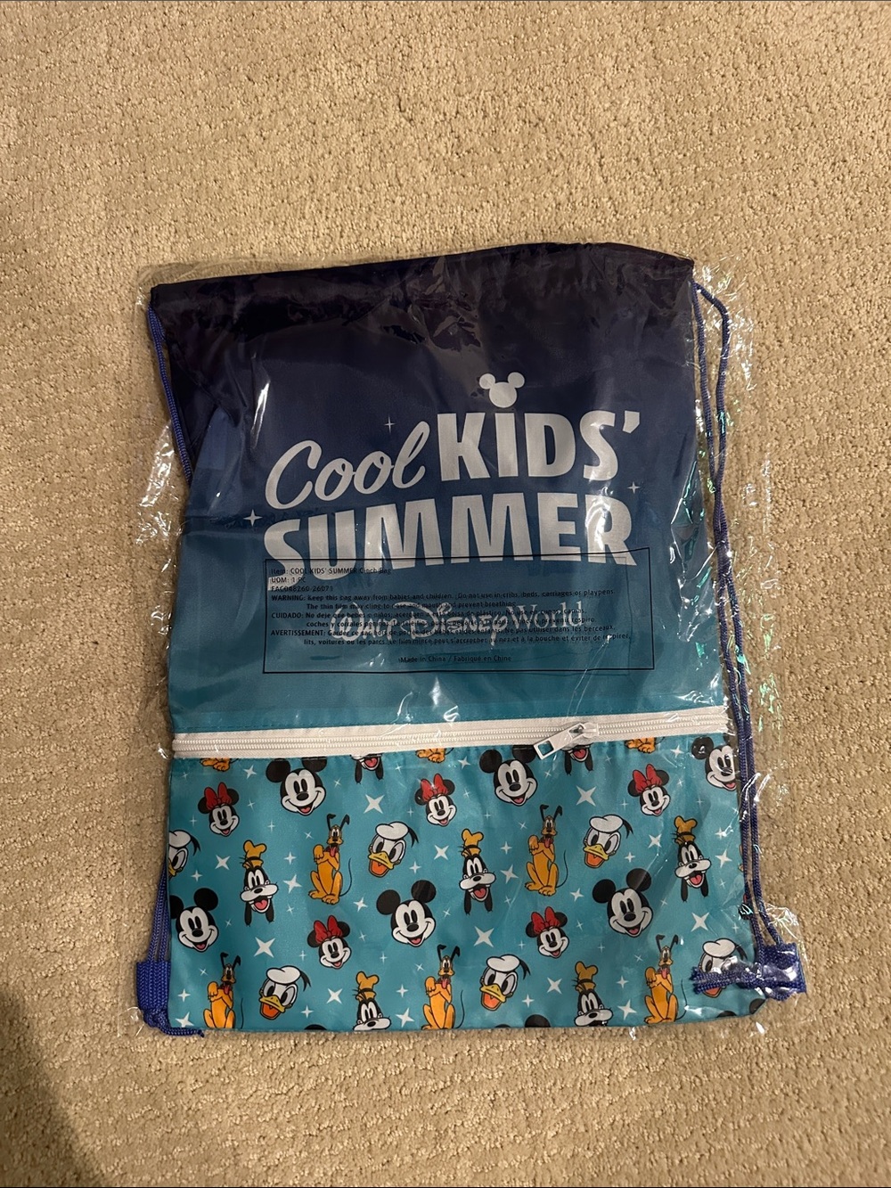 Disney Teal & Navy 'Cool Kids' Summer' Drawstring Backpack